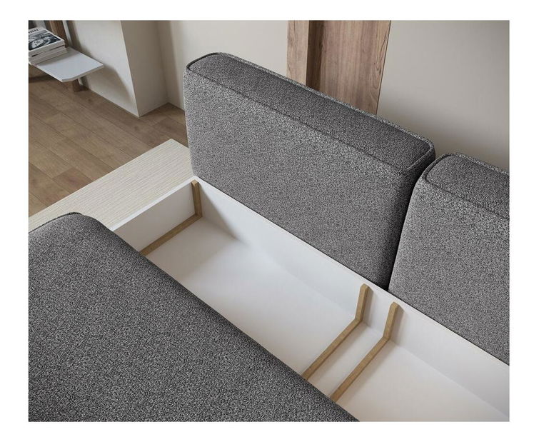 Pohovka třísedačka Lesanna (šedá + černá)