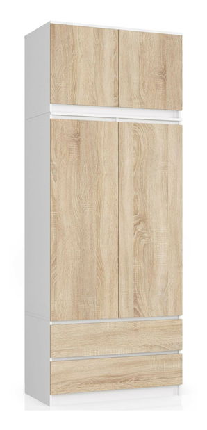 Nástavba na skříň Sashka (bílá + dub sonoma)