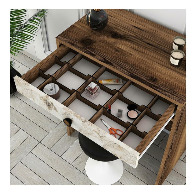 Toaletní stolek Logan 1 (ořech + bílý mramor)