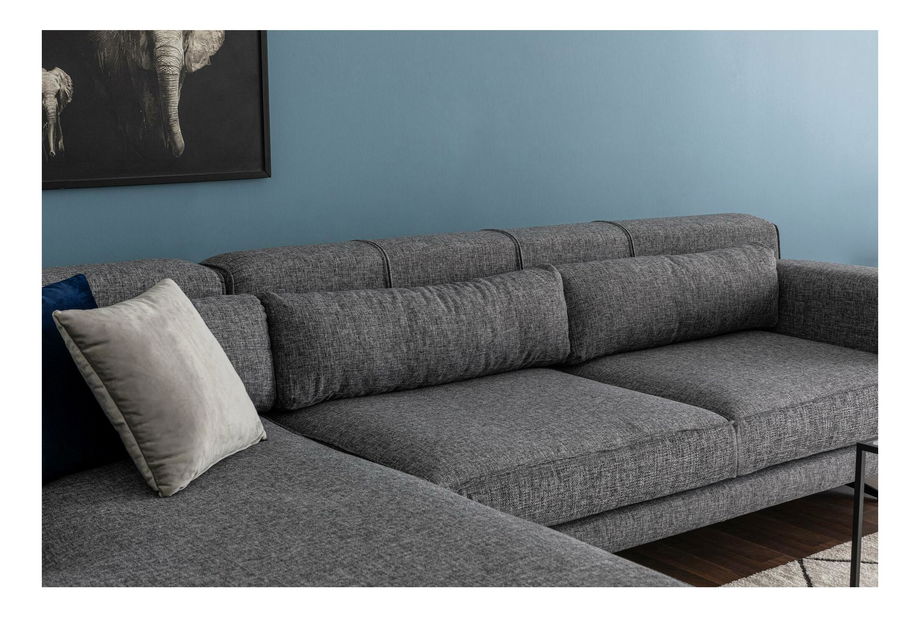 Rohová sedačka Jivagona (L) (šedá + černá)