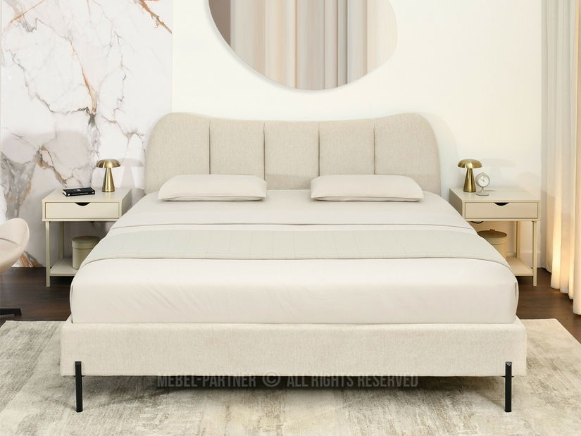 Manželská postel 160 cm Golpe 160 (krémová + černá)