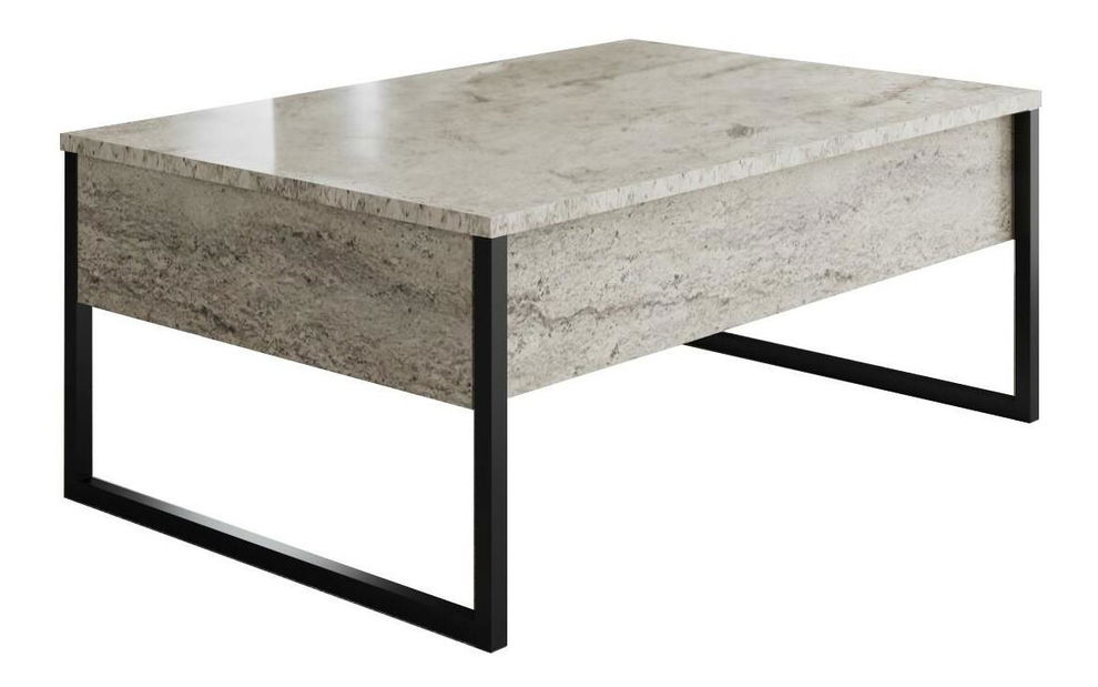 Konferenční stolek Luna 1 (travertin + černá)