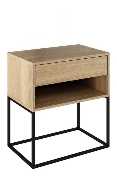 Noční stolek Autor (dub sonoma + černá)