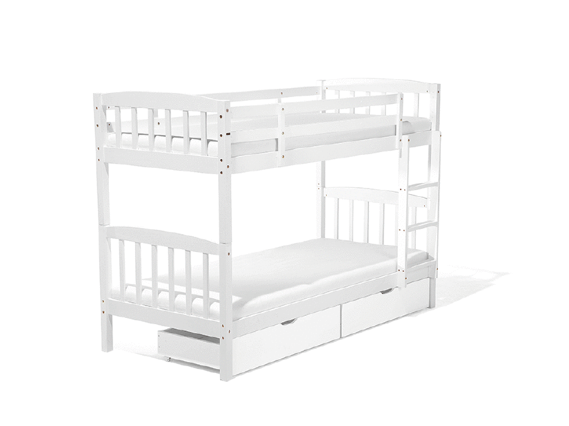 Patrová postel 90 cm REWIND (bílá) (s roštem a úl. prostorem)