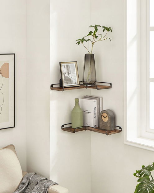 Set 2ks poliček Lorvyn (černá + hnědá)