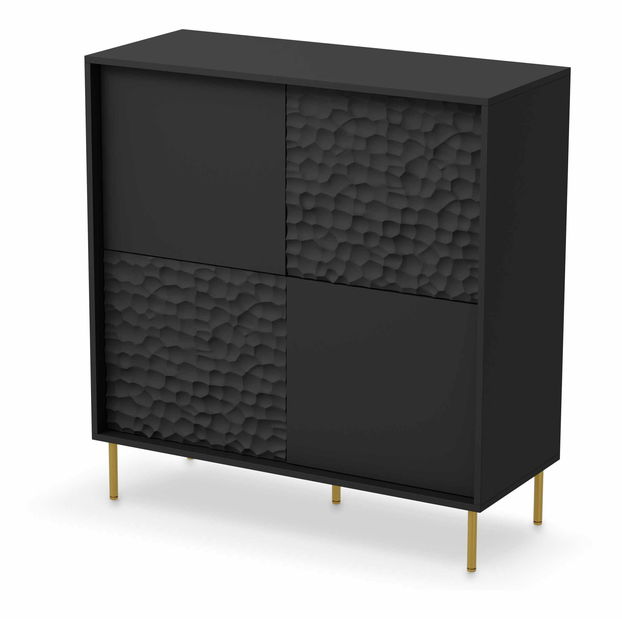 Skříňka Balle (černá + zlatá)