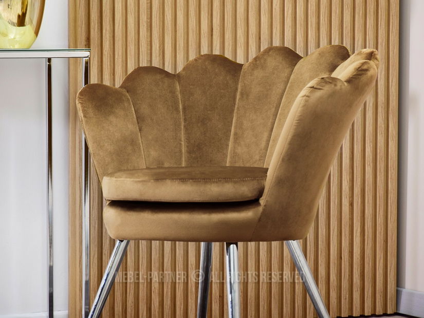 Křeslo Lasair (zlatá + chromová)