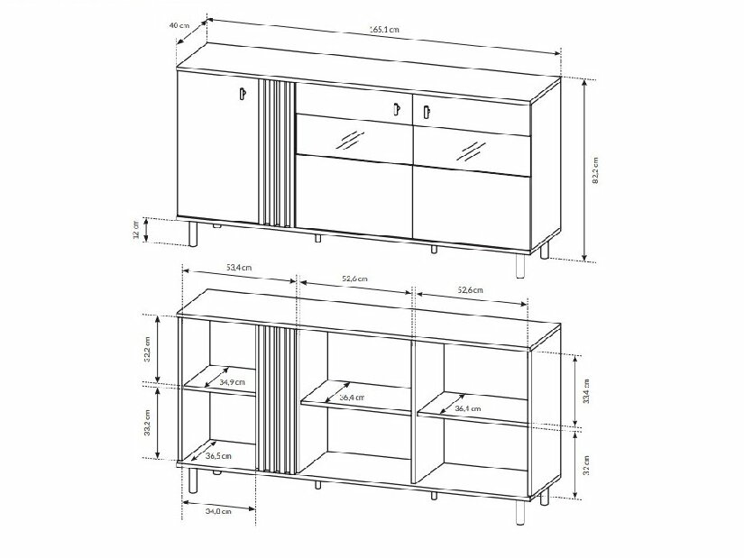 Komoda Madeira 3D (dub artisan + černý antracit)