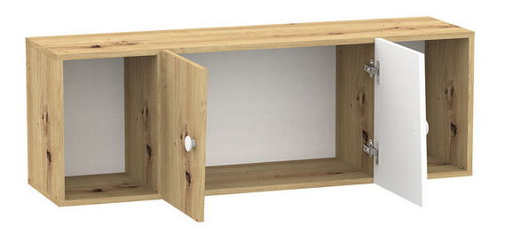 Regál Seraphina WK13 (dub artisan + bílá + šedá)