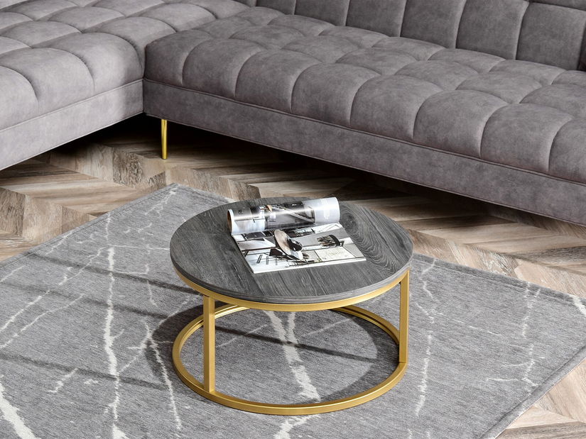 Konferenční stolek Kolja Stolek S (dub šedý + zlatá)