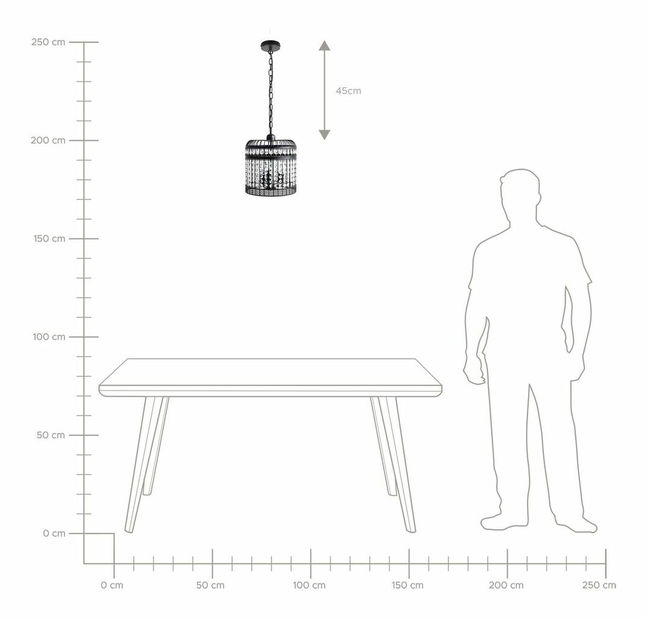 Závěsná lampa Carison (černá)