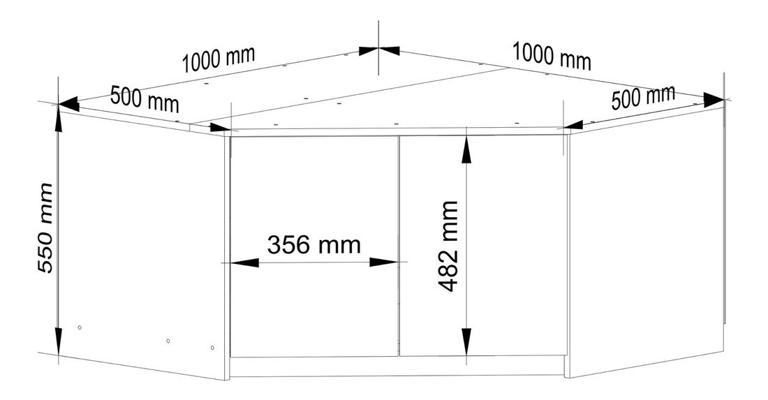 Prodloužení skříně Denominara (bílá + grafit)