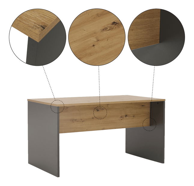 Psací stůl Hamila NEW TYP 11 (grafit + dub artisan)