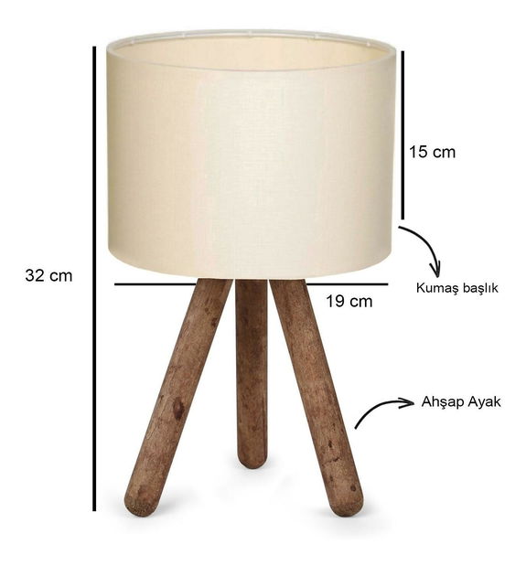 Stolní lampa Woodarella 6 (krémová + přírodní)
