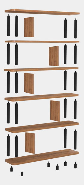 Regál Metsa (Černá + Borovice atlantic)