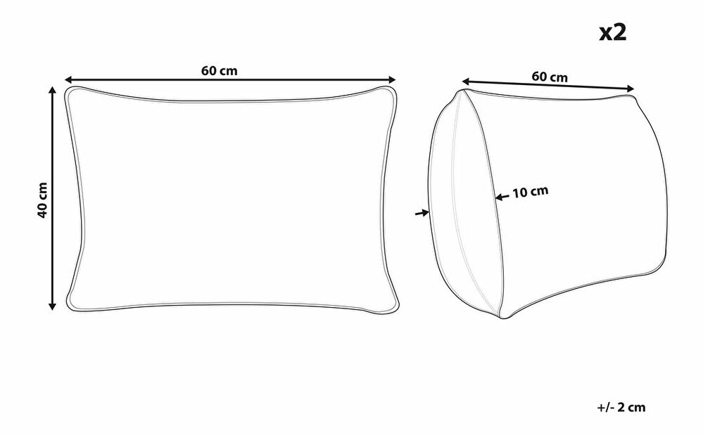 Sada 2 ozdobných polštářů 45 x 60 cm Molte (bílá)