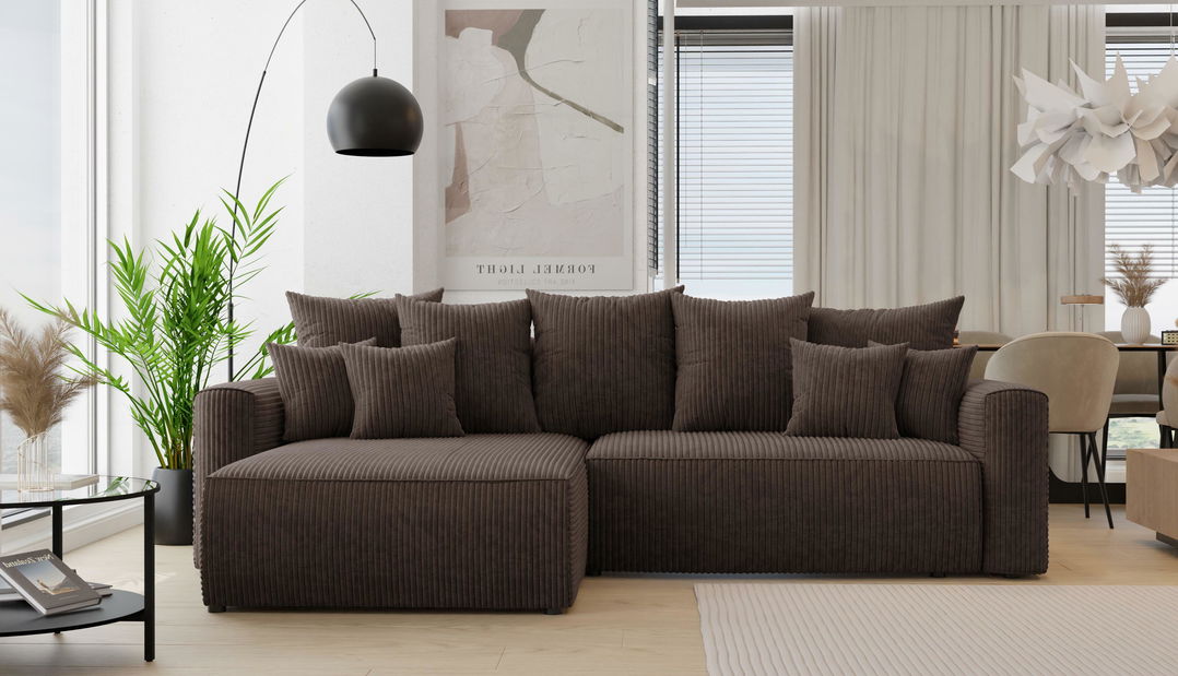 Rohová sedačka Baria (L) (čokoládová)