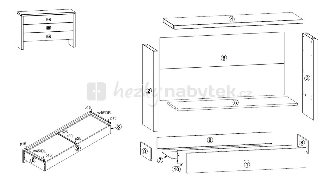 Komoda BRW Maestica KOM3S_8_12
