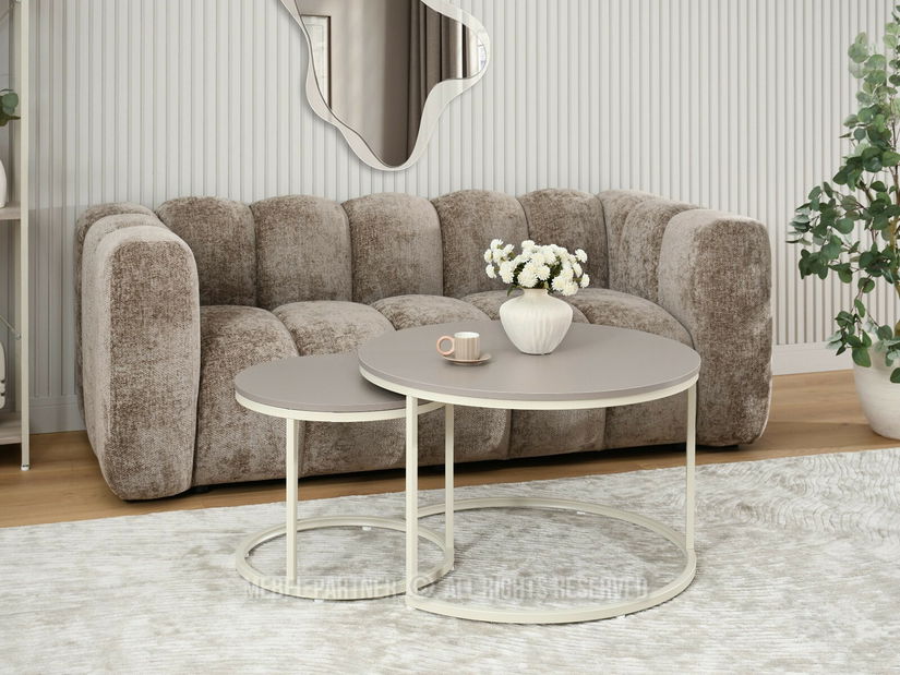 Konferenční stolek Krael (béžová + krémová)