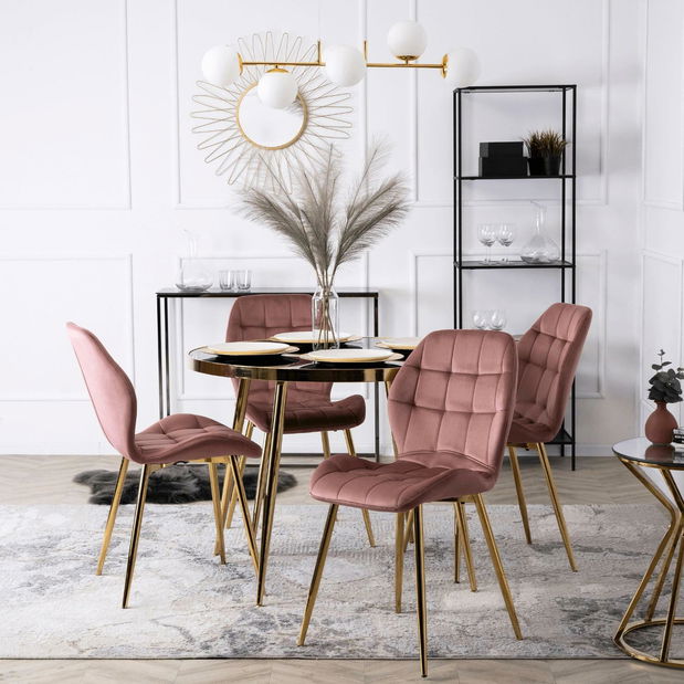 Jídelní set Tirada (zlatá + růžová) (pro 4 osoby)