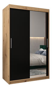 Šatní skříň 120 cm Toki 2 (Dub artisan + Černá matná)
