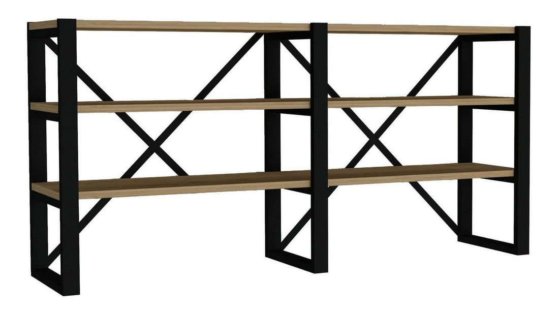 Regál Napoka (dub safírový + černá)