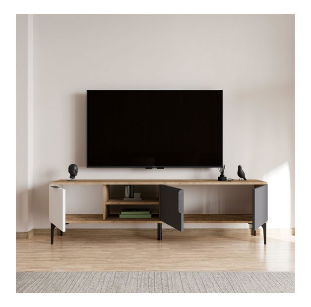 TV stolek/skříňka Tarza TV (bílá + dub antracitový)