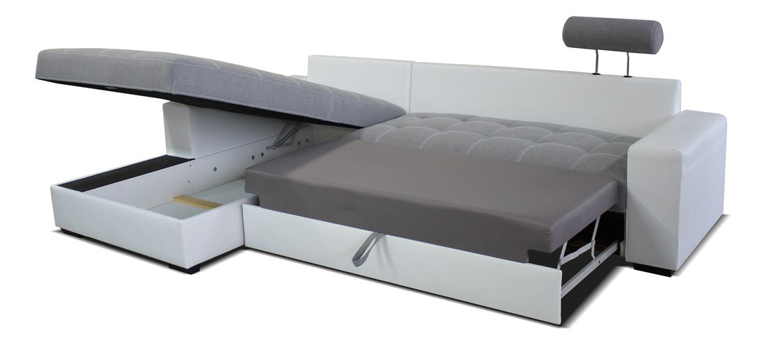 Rohová sedací souprava Corato L+2F (modrá + bílá) (L)