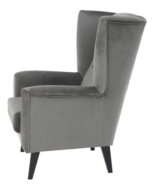 Křeslo ušák Royse Kronos 15 (světle šedá + černá)