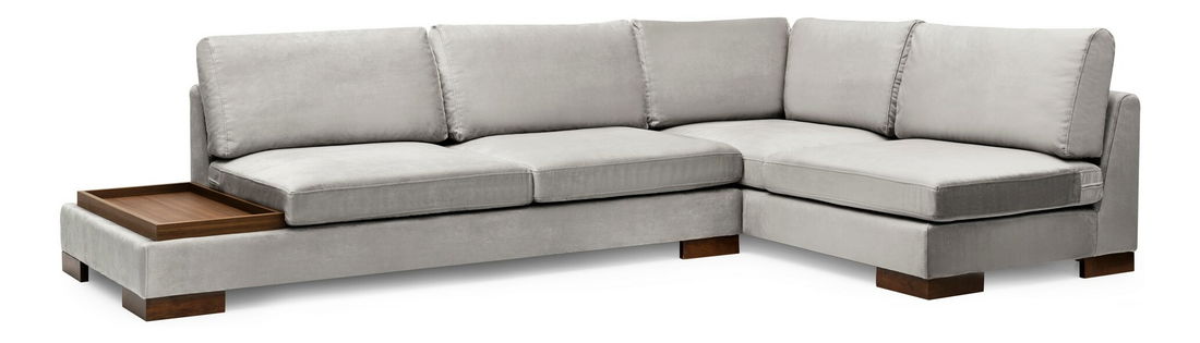 Rohová sedací souprava s taburetkou Tullia (světle šedá) (P)