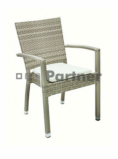 Zahradní kreslo Napoli (šedobéžová) (um. ratan) *polštářky zad ZDARMA