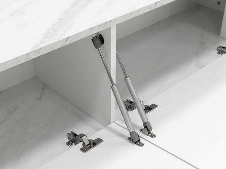 TV skříňka Nerakat (černá + mramor černý)