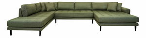 Rohová sedací souprava ve tvaru U (P) Lvaveriaora U (olivově zelená)