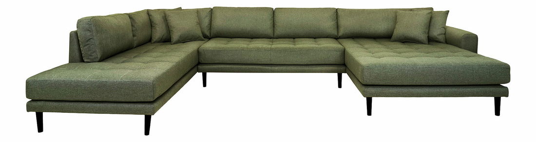 Rohová sedací souprava ve tvaru U (P) Lvaveriaora U (olivově zelená)