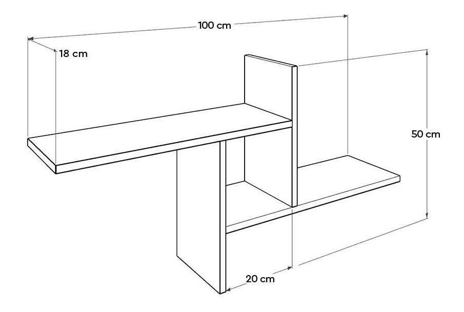 Nástěnná police Riona 1 (dub)