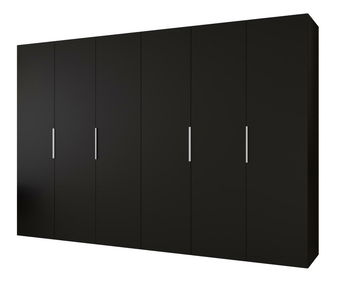 Šatní skříň 300 cm Mirabella 1 (černá + kašmír)