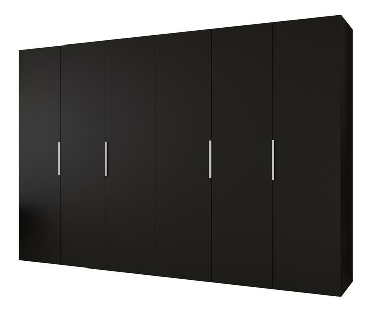 Šatní skříň 300 cm Mirabella 1 (černá + kašmír)