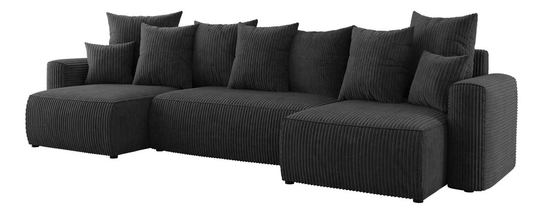Rohová sedačka Denia U (černá) (L)
