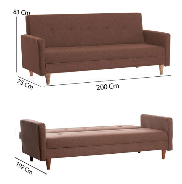 Pohovka trojsedačka Hamal (hnědá)