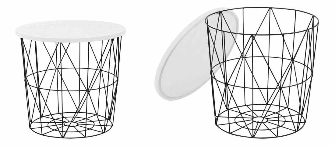 Konferenční stolek Lata (černá + bílá)