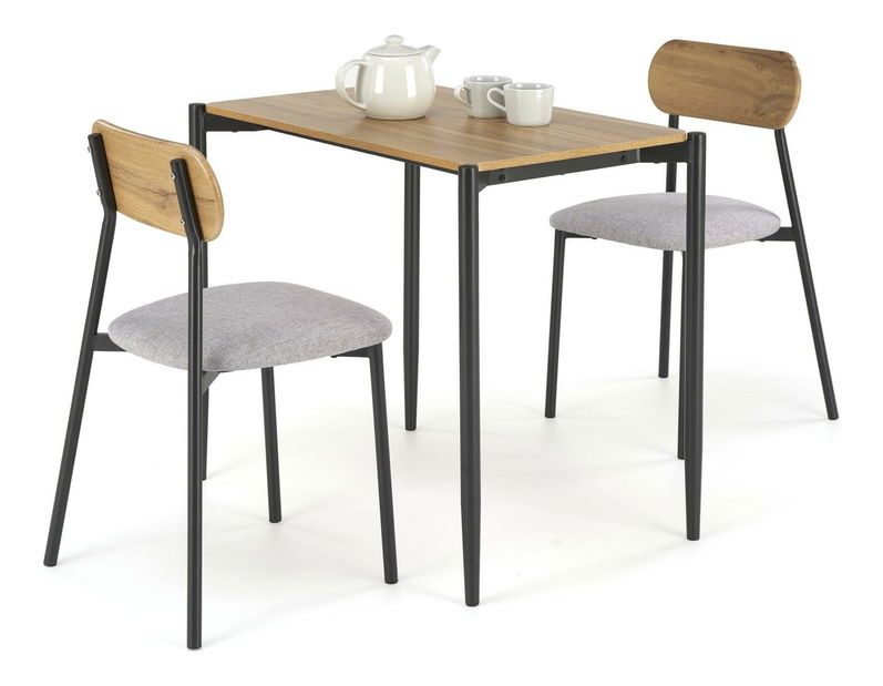 Jídelní set Nandy (naturální + černá) (pro 2 osoby)