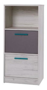 Regál Rosario R12 (dub craft bílý + šedá)