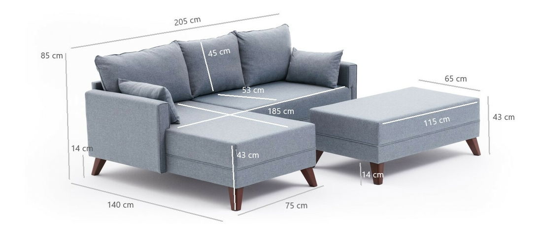 Rozkládací pohovka Bellina Mini (hnědá) (L)