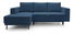 Rohová sedací souprava Rodriguez mini (L) (námořnická modrá + černá)