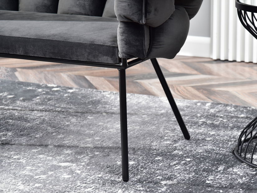 Pohovka dvousedačka Pegaban (grafitová + černá)