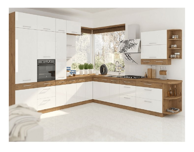 Dvířka na myčku nádobí ZM 570x446 Velaga (lesk bílý + dub lancelot)