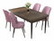 Jídelní set Nilla (ořech barokní + růžová) (pro 4 osoby)
