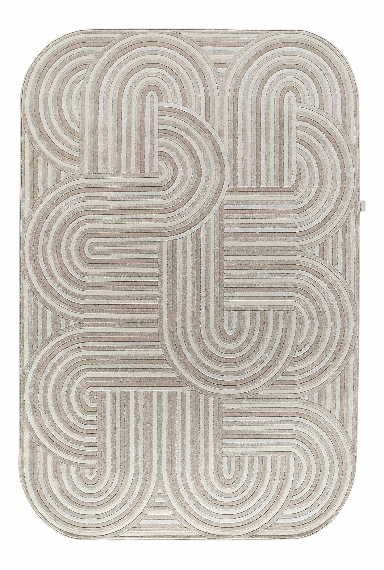 Koberec 160 x 230 cm Amora (béžová + bílá)