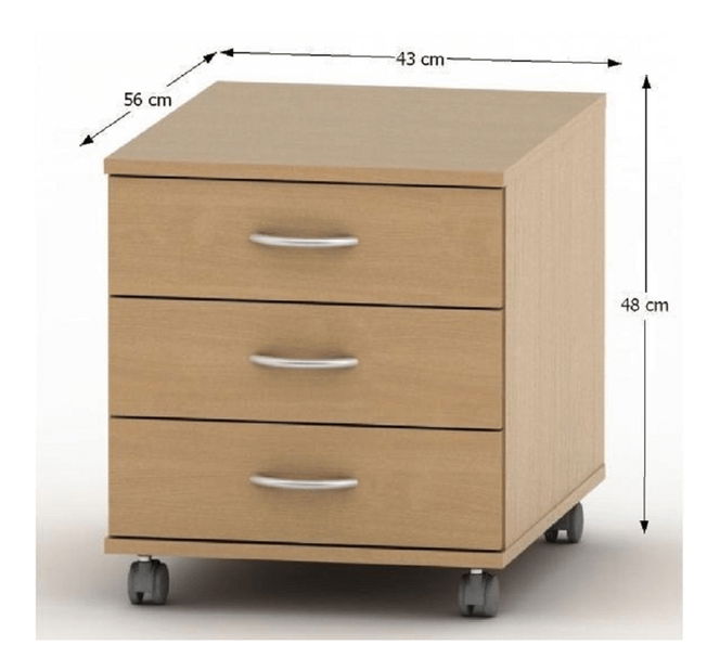 Skříňka na kolečkách Asista 2 New 016 (buk)