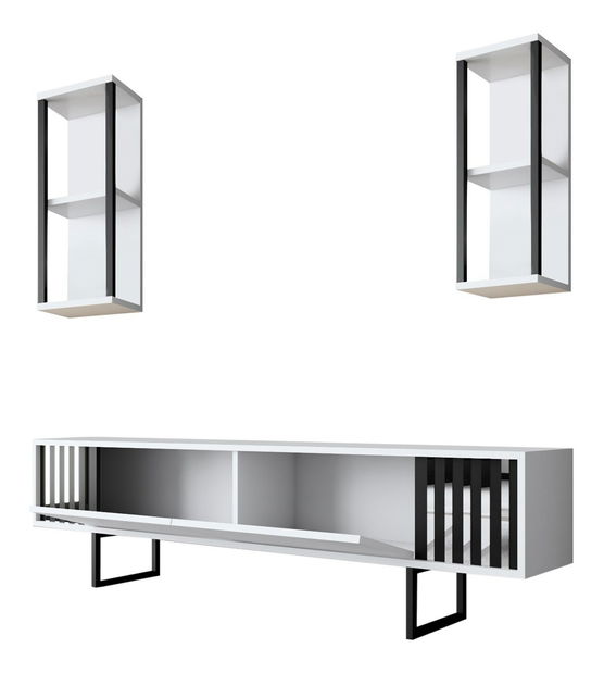 Sestava nábytku do obývacího pokoje Chromatic (Bílá + Černá)